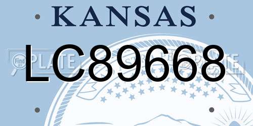 LC89668 Kansas License Plate