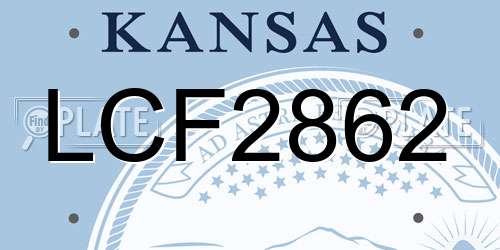 LCF2862 Kansas License Plate