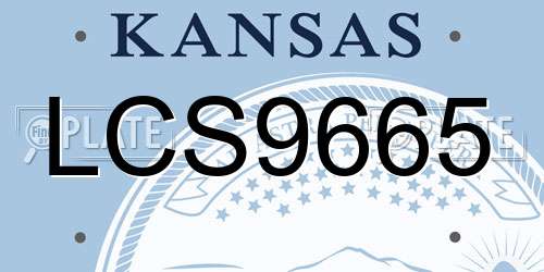 LCS9665 Kansas License Plate