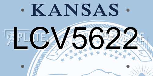 LCV5622 Kansas License Plate