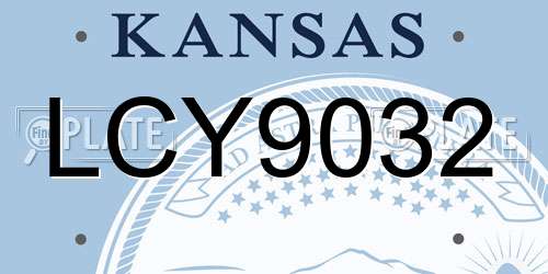 LCY9032 Kansas License Plate