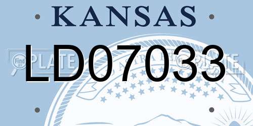 LD07033 Kansas License Plate