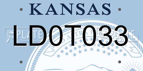 LD0T033 Kansas License Plate