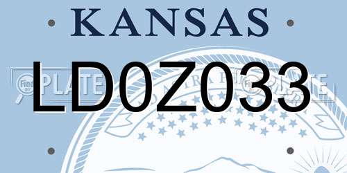 LD0Z033 Kansas License Plate