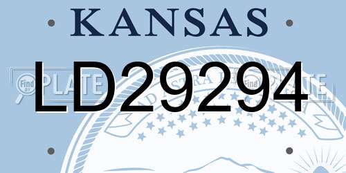 LD29294 Kansas License Plate