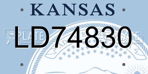 LD74830 Kansas License Plate