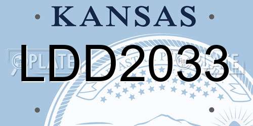LDD2033 Kansas License Plate