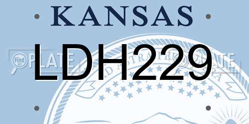 LDH229 Kansas License Plate