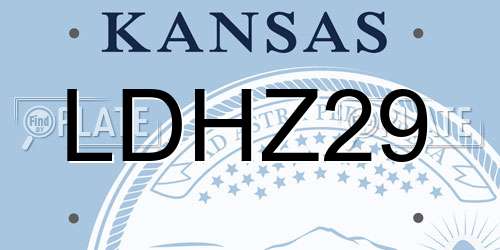 LDHZ29 Kansas License Plate