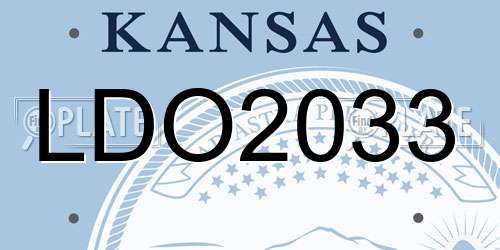 LDO2033 Kansas License Plate