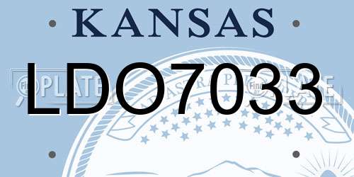 LDO7033 Kansas License Plate
