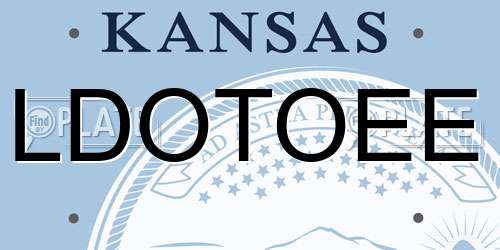 LDOTOEE Kansas License Plate