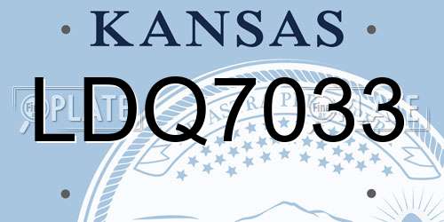 LDQ7033 Kansas License Plate