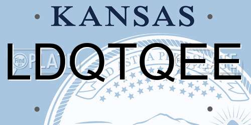 LDQTQEE Kansas License Plate