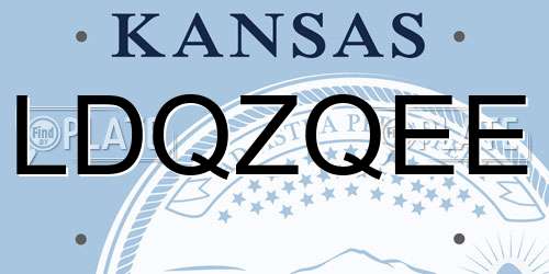 LDQZQEE Kansas License Plate