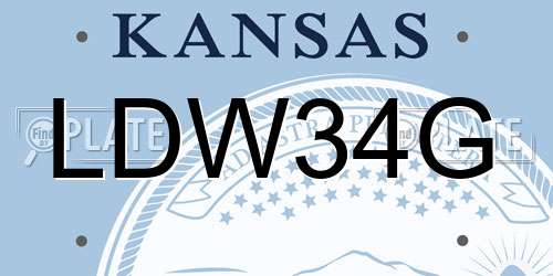 LDW34G Kansas License Plate
