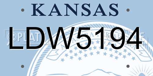 LDW5194 Kansas License Plate