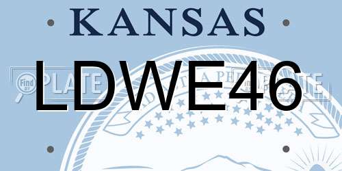 LDWE46 Kansas License Plate