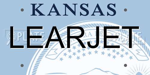 LEARJET Kansas License Plate