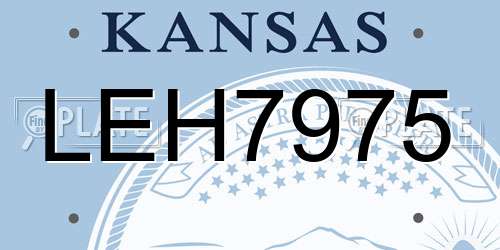 LEH7975 Kansas License Plate