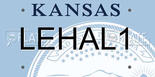 LEHAL1 Kansas License Plate