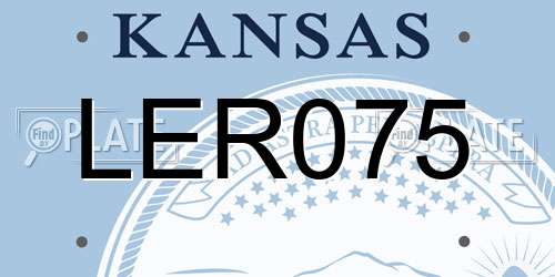 LER075 Kansas License Plate