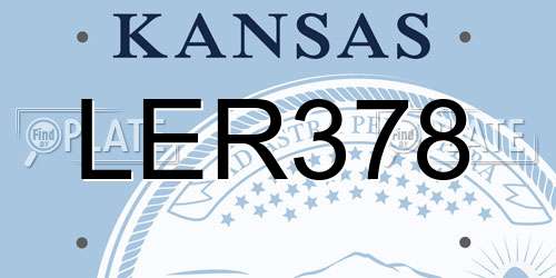 LER378 Kansas License Plate