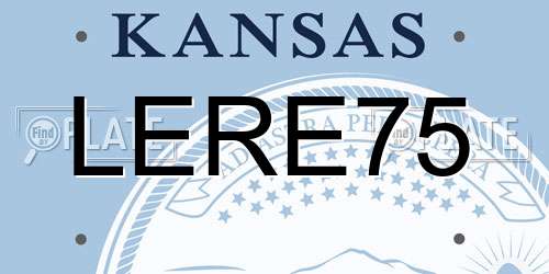 LERE75 Kansas License Plate