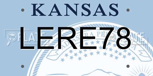 LERE78 Kansas License Plate