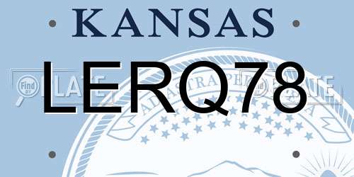 LERQ78 Kansas License Plate