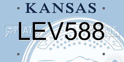 LEV588 Kansas License Plate