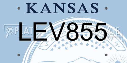 LEV855 Kansas License Plate