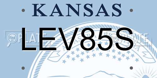 LEV85S Kansas License Plate
