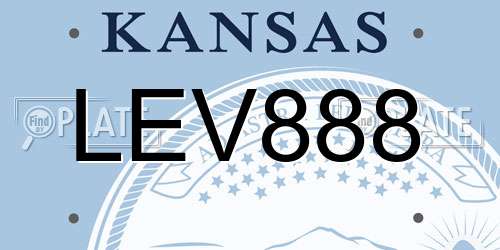 LEV888 Kansas License Plate