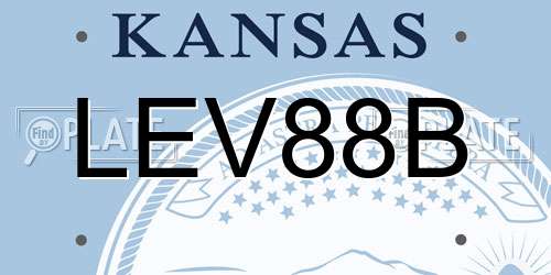 LEV88B Kansas License Plate