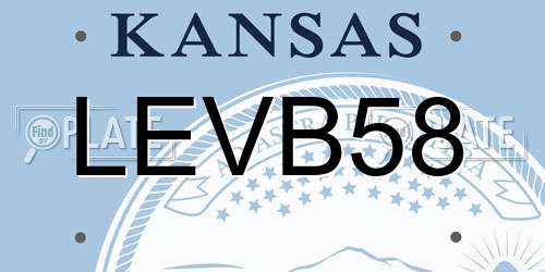 LEVB58 Kansas License Plate