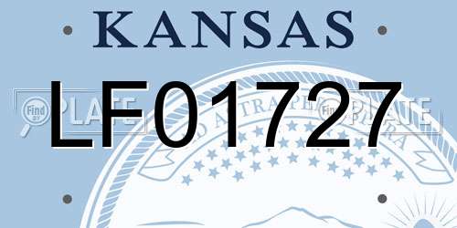 LF01727 Kansas License Plate