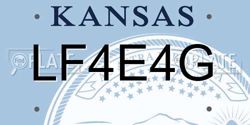 LF4E4G Kansas License Plate