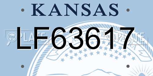 LF63617 Kansas License Plate