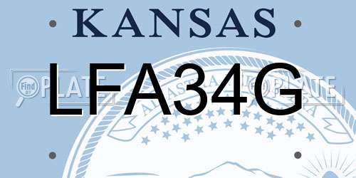 LFA34G Kansas License Plate