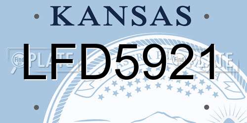 LFD5921 Kansas License Plate