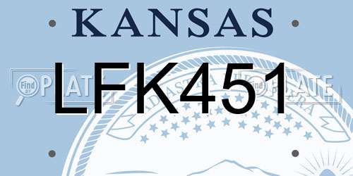 LFK451 Kansas License Plate