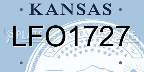 LFO1727 Kansas License Plate