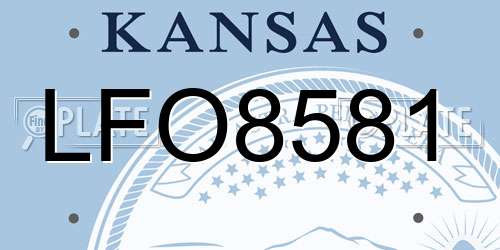 LFO8581 Kansas License Plate