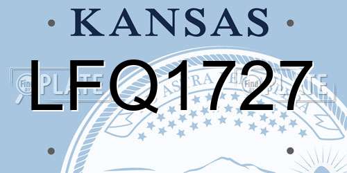 LFQ1727 Kansas License Plate