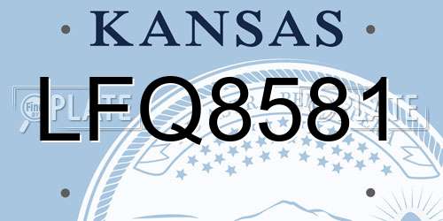 LFQ8581 Kansas License Plate