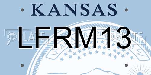 LFRM13 Kansas License Plate