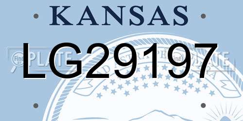 LG29197 Kansas License Plate