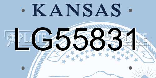 LG55831 Kansas License Plate