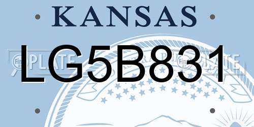 LG5B831 Kansas License Plate